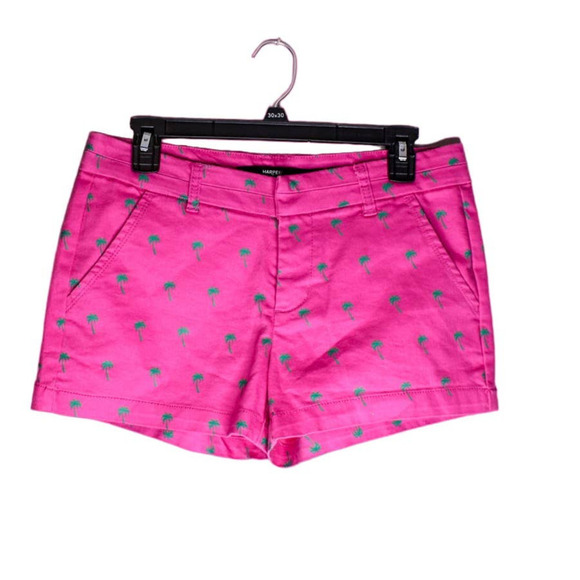 Harper Palm Tree Shorts Pink Green Size S - Picture 1 of 3